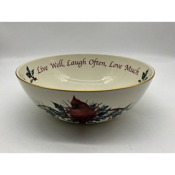 LENOX American Home Collection Winter Greetings 9 Inch Holiday BOWL Serveware - Picture 8 of 16